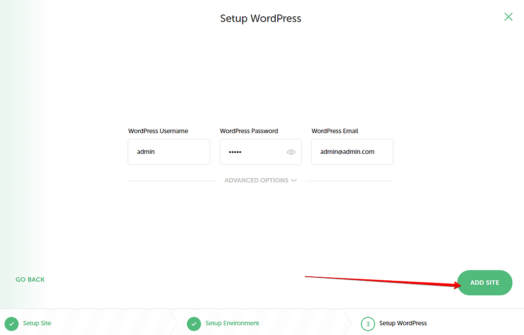 datos de usuario localWP