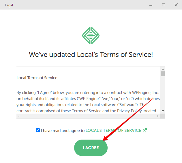 aceptar terminos y condiciones localWP