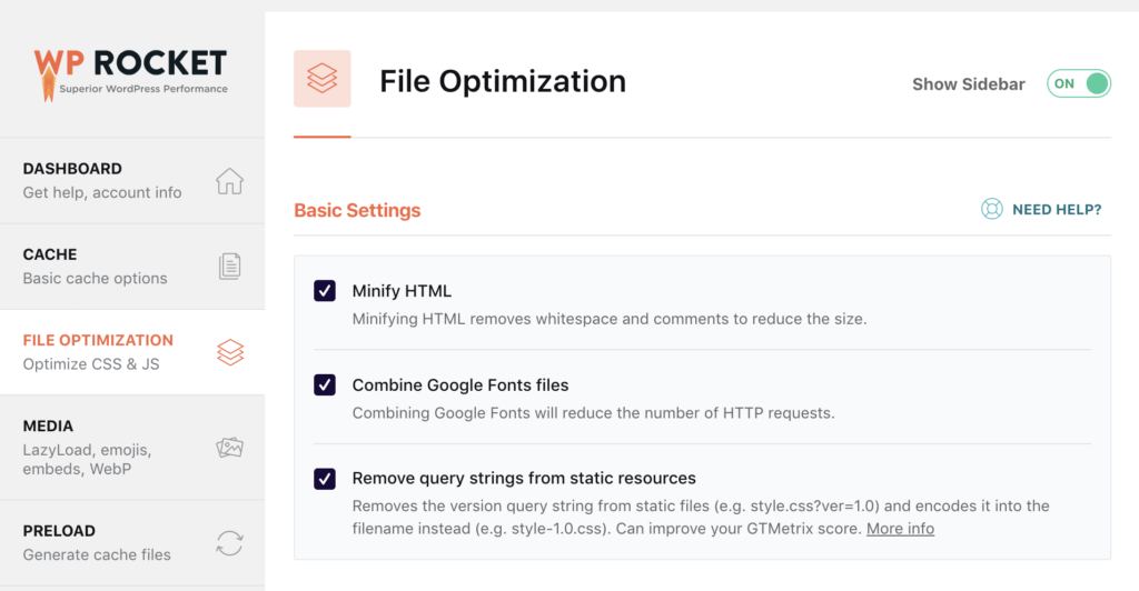 wp rocket plugin