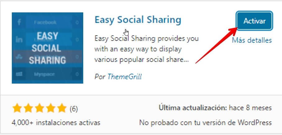 activar easy social sharing