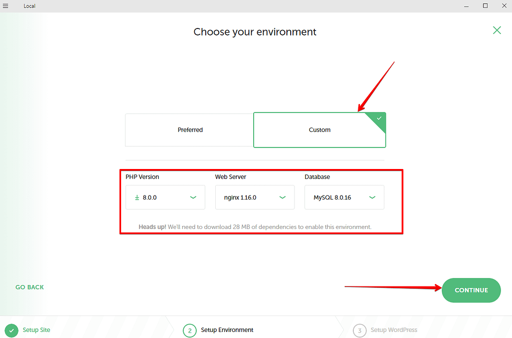 configurar entorno en localWP